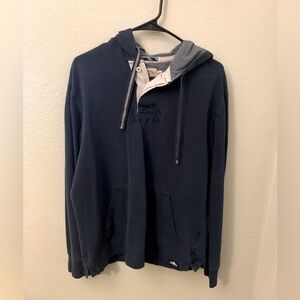 BROOKS BROTHERS RED FLEECE Men's Fleece Lined Hoodie Size L Navy Blue